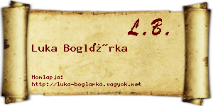 Luka Boglárka névjegykártya